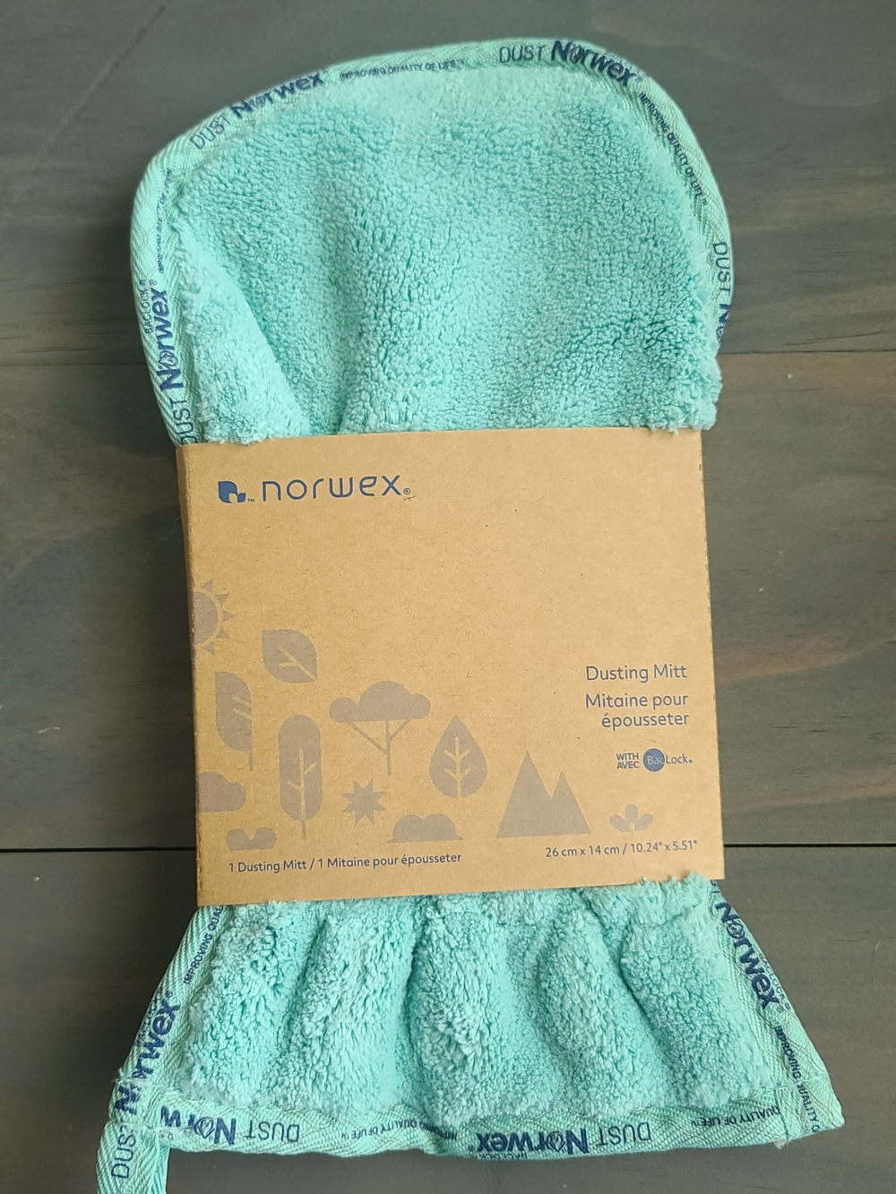 Norwex Dusting Mitt - Mint Green NWT